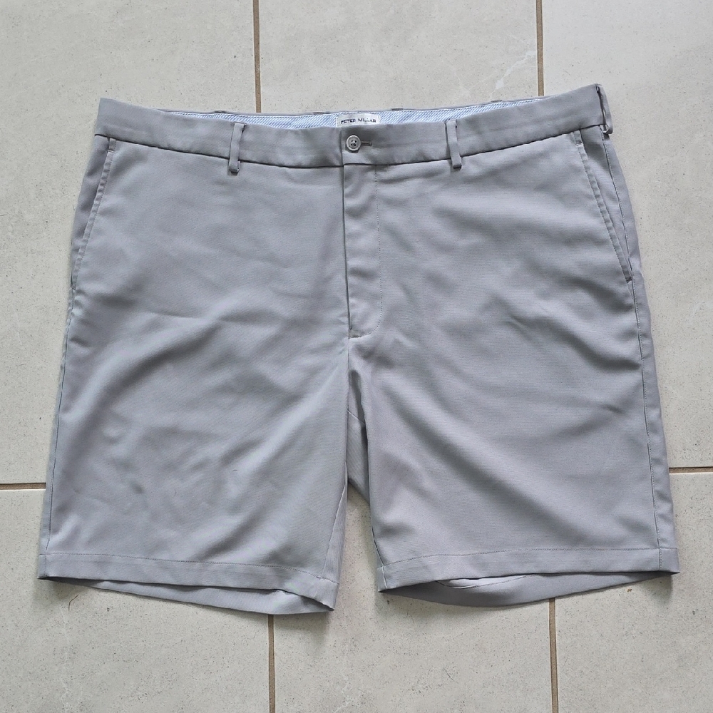 Peter Millar Salem Classic Fit Shorts Gray Size 42 Performance Golf Casual